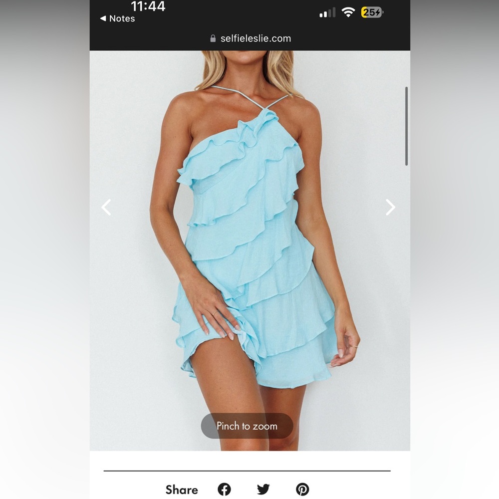 Selfie Leslie Light Blue Ruffle Dress